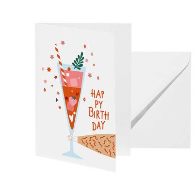 Greeting card Happy Birthday Sparkling Wine