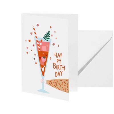 Greeting card Happy Birthday Sparkling Wine