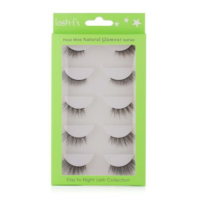 Lash FX Natural Glamour Lash Strip Colección de pestañas 5 pares