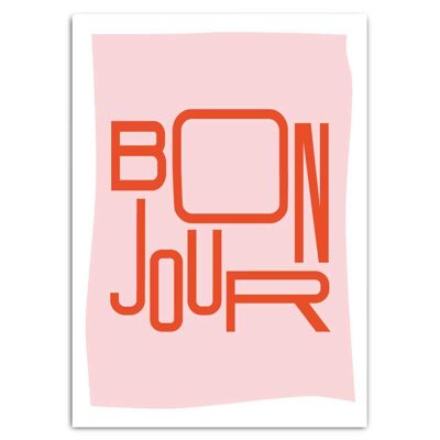 Postkarte TYPO BonJour