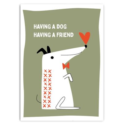 Carte postale TYPO Avoir un chien