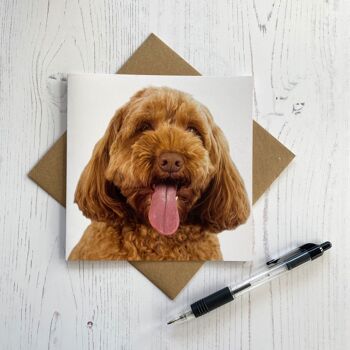 Carte de vœux pour chien Cockapoo - carte de vœux pour chien vierge 3