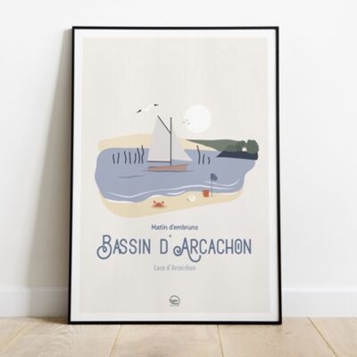 Póster A4 en lote de 5 - La bahía de Arcachón