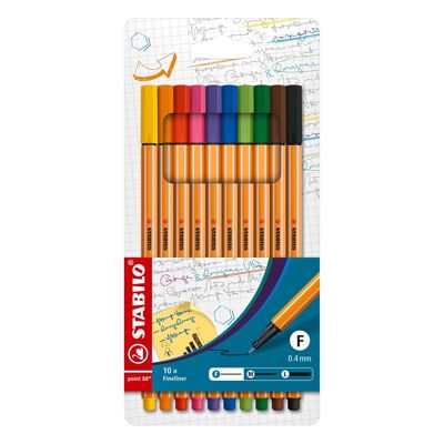 Felt-tip pens - Cardboard case x 10 STABILO point 88 - standard color