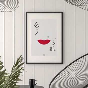 Affiche A4 par lot de 5 - Minimalisme “Baiser de Rouge” 2