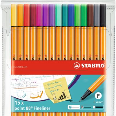 Felt-tip pens - Cardboard case x 15 STABILO point 88