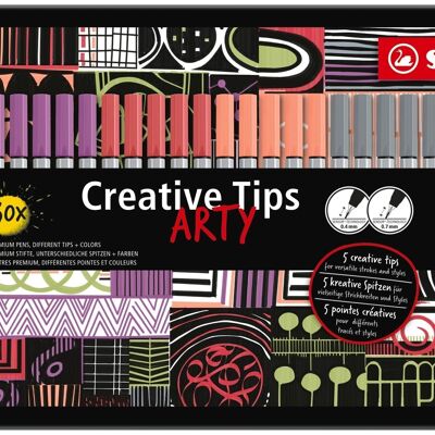 Zeichenstift – Metallbox x 30 STABILO Creative Tips – Pastellfarbe