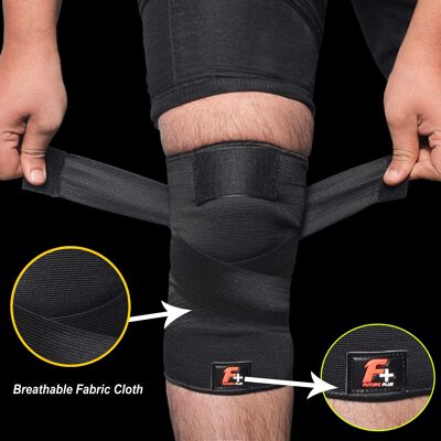 Manchons de COMPRESSION de soutien du genou F +, soulagement de la douleur pour les blessures sportives de l'arthrite de la rotule (simple)