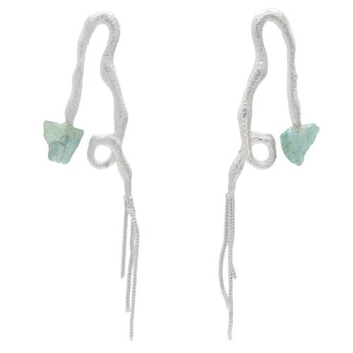 Pendientes Pipa plata verde agua