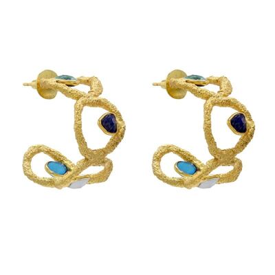 Blue Wave hoop earrings