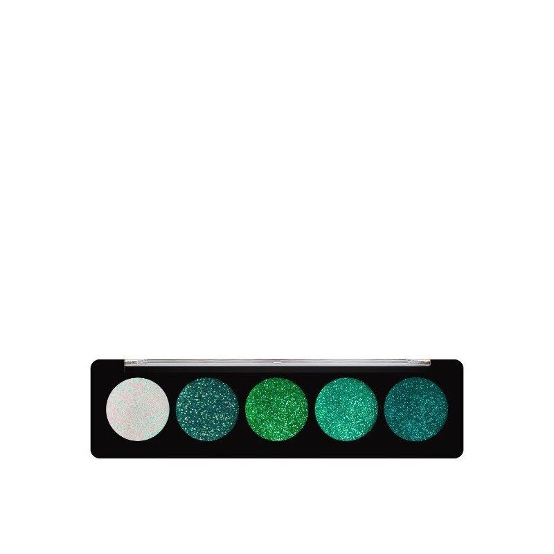 Palette occhi glitterati con gemme di smeraldo