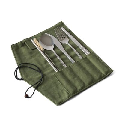 ECO cutlery set - green