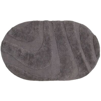 Bath mat Beau – Gray Oval 50 x 80 cm