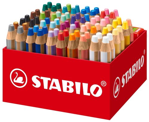 Crayons multi-talents - Maxi schoolpack carton x 76 STABILO woody 3 in 1 + 4 taille-crayons