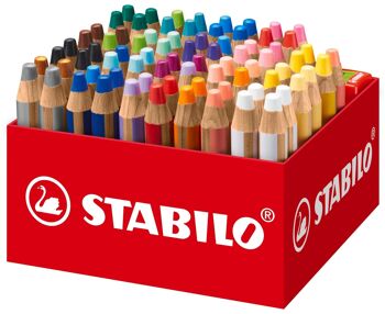 Crayons multi-talents - Maxi schoolpack carton x 76 STABILO woody 3 in 1 + 4 taille-crayons 1