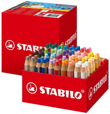 Crayons multi-talents - Maxi schoolpack carton x 76 STABILO woody 3 in 1 + 4 taille-crayons 2