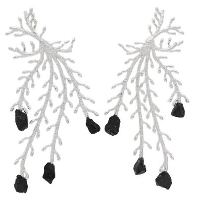 Pendientes Pacific plata negro