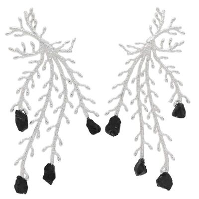 Pacific silver black earrings