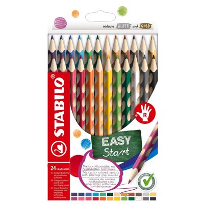 Colored pencils - Cardboard case x 24 STABILO EASYcolors right-handed
