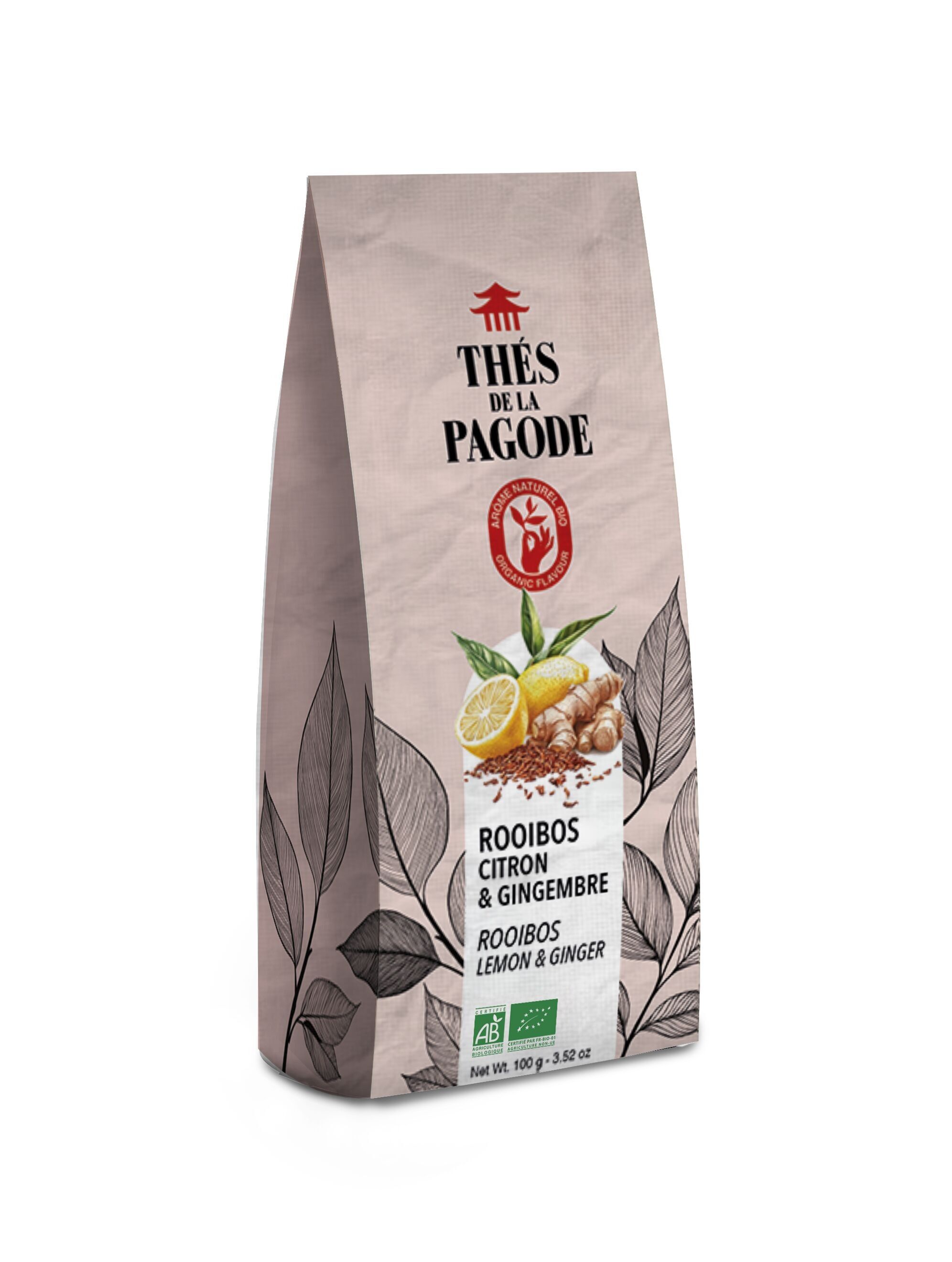 Rooibos de jengibre y limón ecológico - a granel 100g