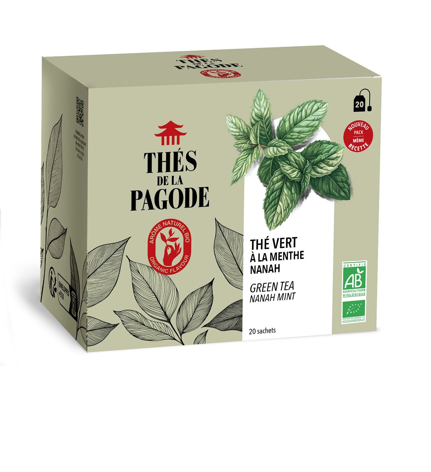 Té verde menta orgánico - 20 bolsitas