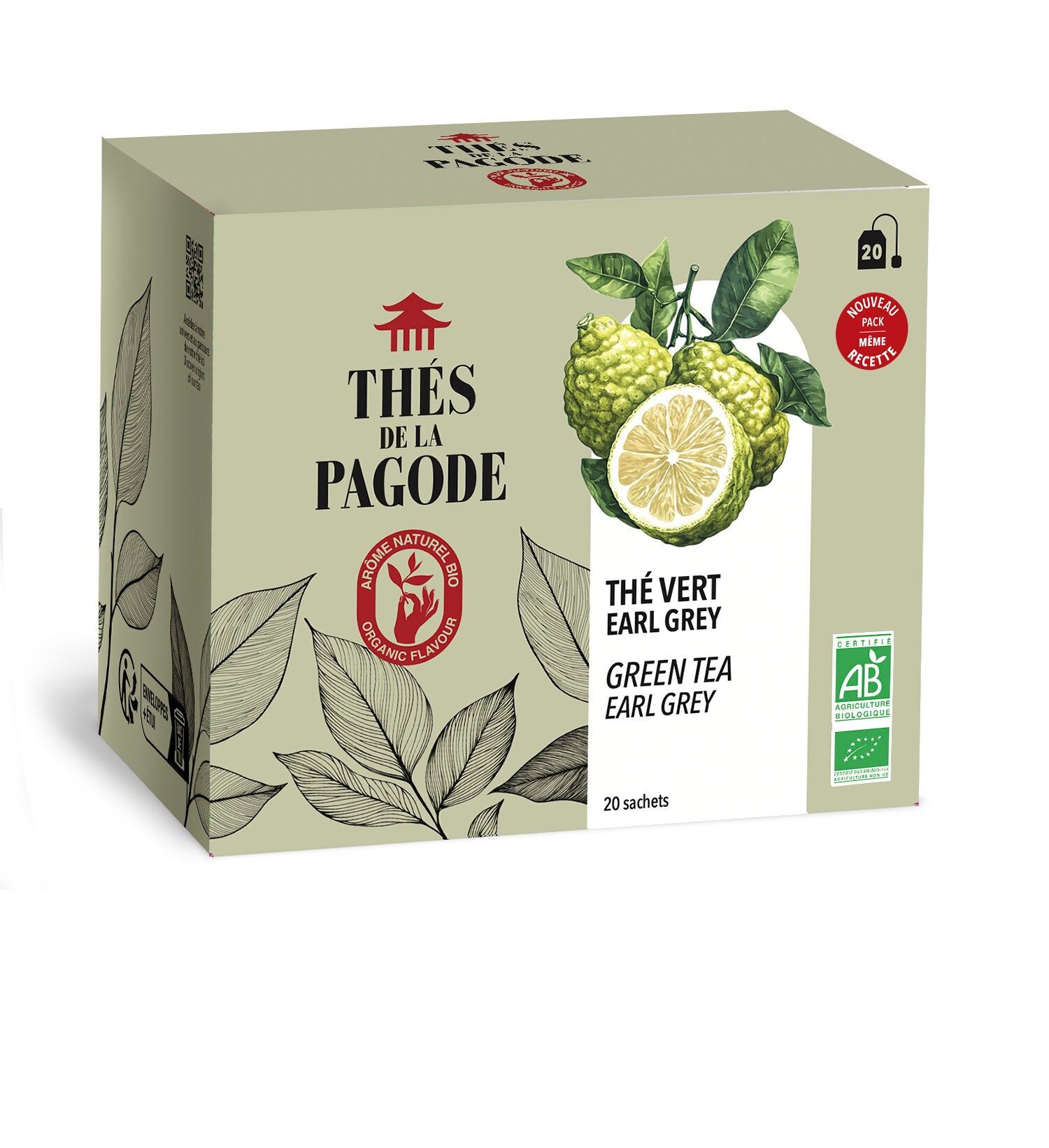 Té verde Earl Grey orgánico - 20 bolsitas