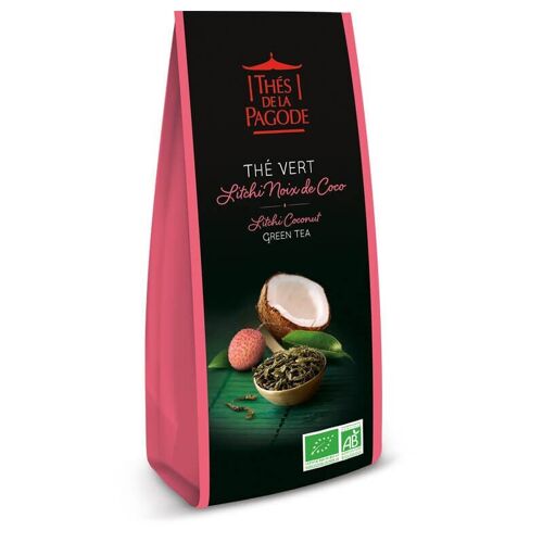 Thé vert Litchi Noix de Coco bio - vrac 100g