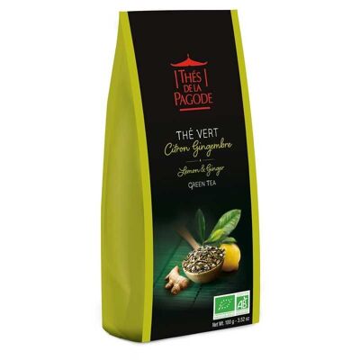Té verde orgánico Limón Jengibre - a granel 100g