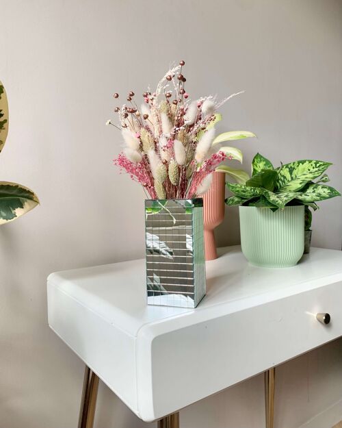 Vase Disco style boule à facettes en Mosaïque Miroir pour fleurs - Design Unique 3D