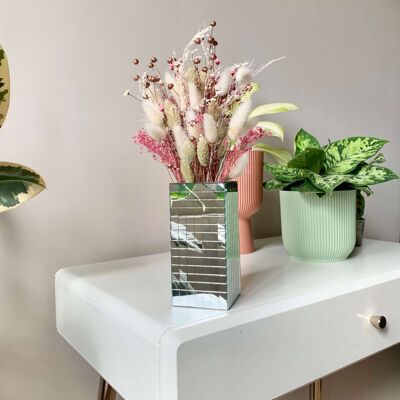 Disco Ball Style Mirror Mosaic Vase for Flowers - Unique 3D Design