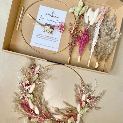 DIY kit - “copper pampas” flower wall wreath