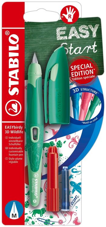 Stylo-plume - Blister x 1 STABILO EASYbirdy 3D Wildlife droitier + 1 clé de réglage - vert jungle 1