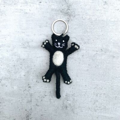 Keyring kat zwart (17B-KEYCAT-BL)