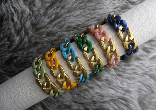 Bracelets Mailles acryliques MIA variations dorées