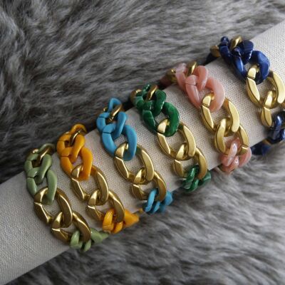 MIA acrylic mesh bracelets gold variations