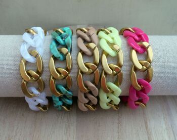 Bracelets Mailles acryliques MIA variations dorées 2