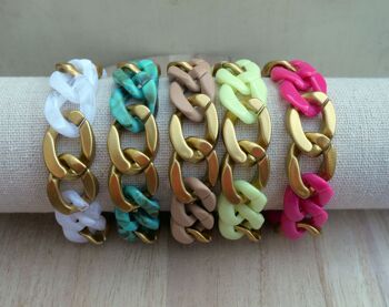 Bracelets Mailles acryliques MIA variations dorées 3