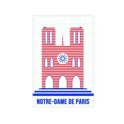 Magnet en métal Notre Dame rayée (lot de 5)