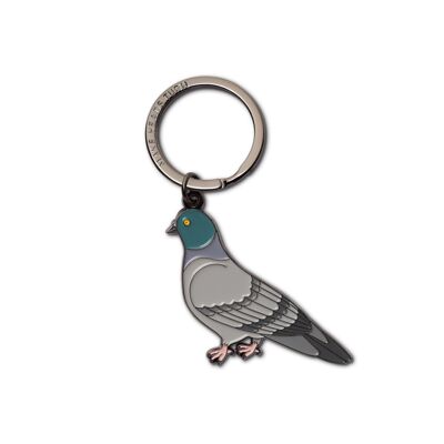 Emaille-Schlüsselanhänger „Taube“