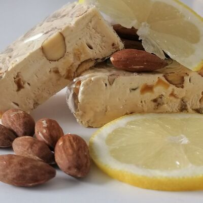 Nougat with candied lemon chips