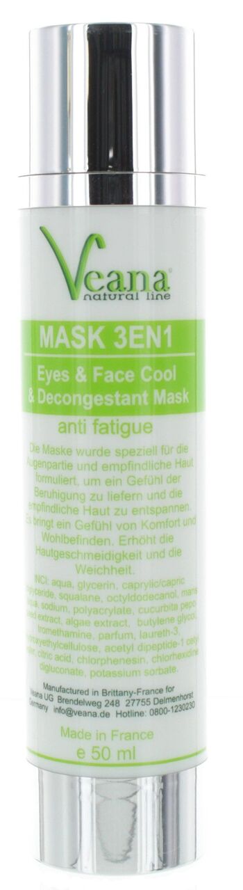 Masque rafraîchissant pour les yeux 3 en 1 (50 ml) aux algues rouges contre les gonflements et les poches sous les yeux 2
