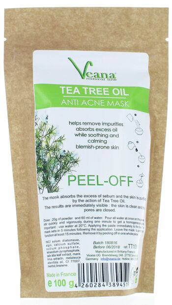 Masque Peel Off Anti-Acné à l'Arbre à Thé (100g) 1