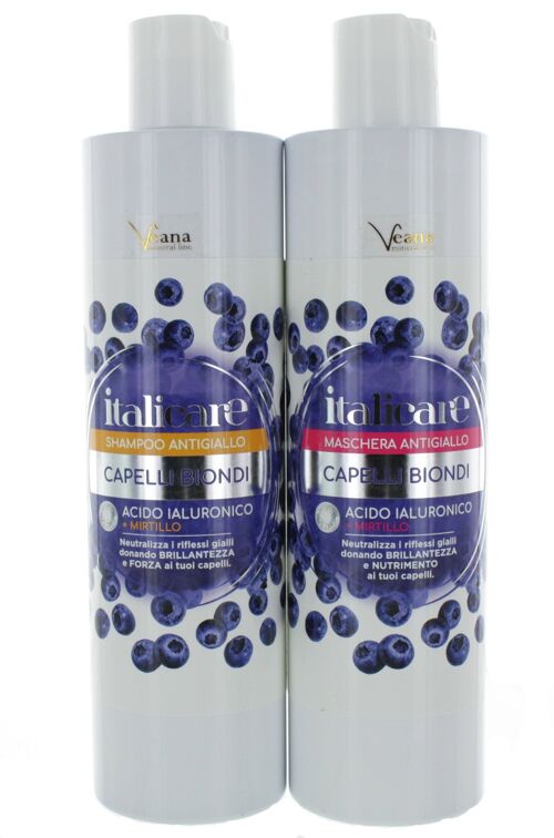 Hyaluronsäure Blaubeer Haarshampoo + Haarmaske - Anti-Gelbstich (2x 300ml)