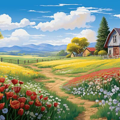 Farm&Flowers postcard