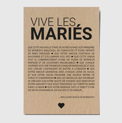 Carte "Vive les mariés"
