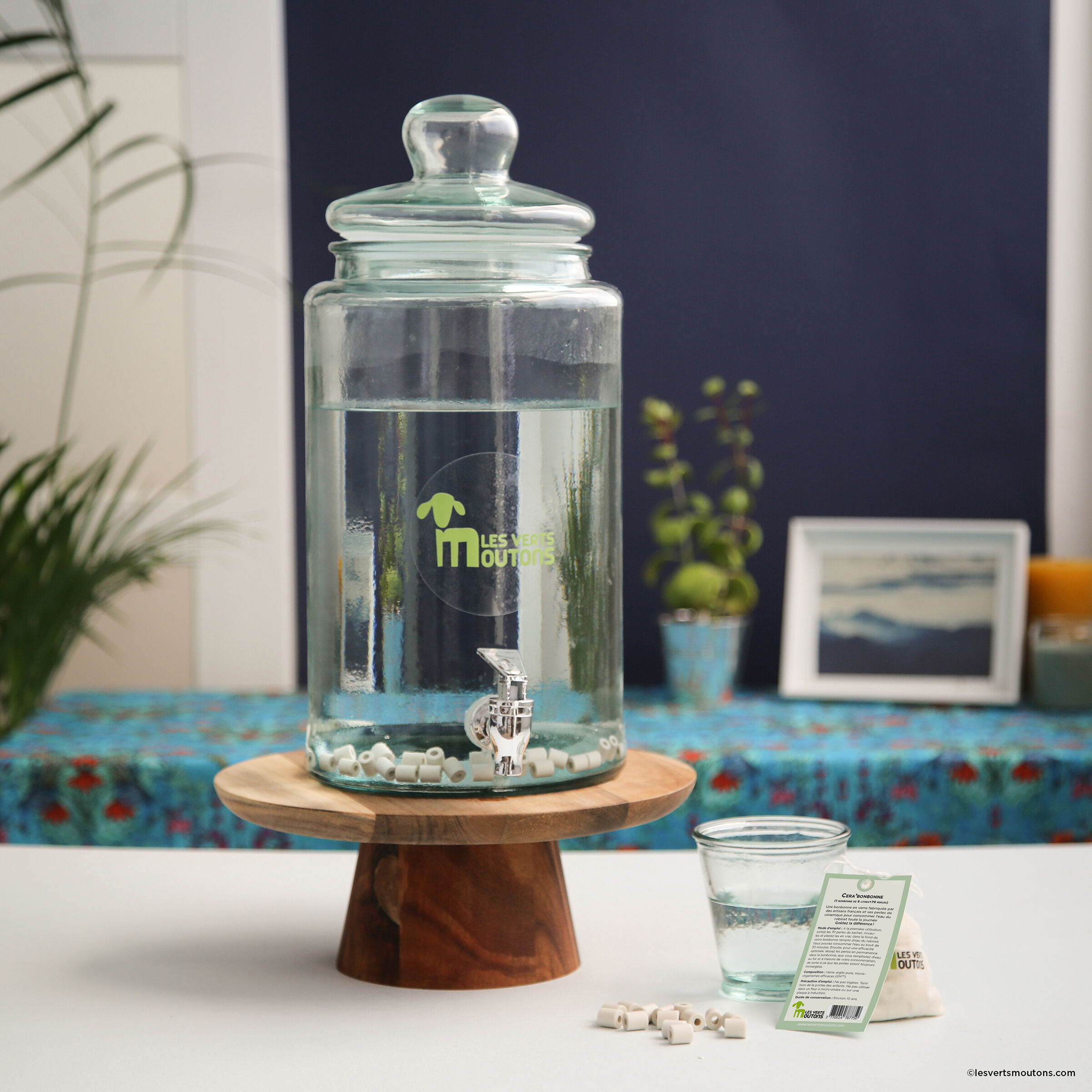 Céra’Bonbonne, 6L water fountain + 70 ceramic pearls
