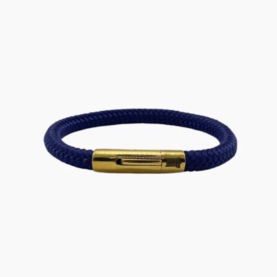 Bracelet homme or et cordon - Midas Bleu marine