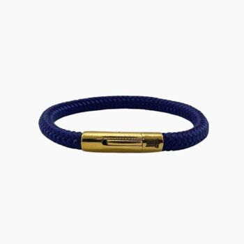 Bracelet homme or et cordon - Midas Bleu marine 1