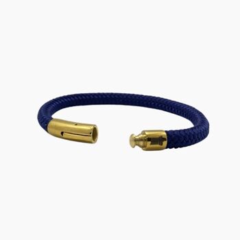 Bracelet homme or et cordon - Midas Bleu marine 2