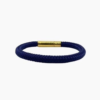 Bracelet homme or et cordon - Midas Bleu marine 3